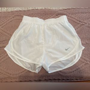 Women’s Nike white running shorts